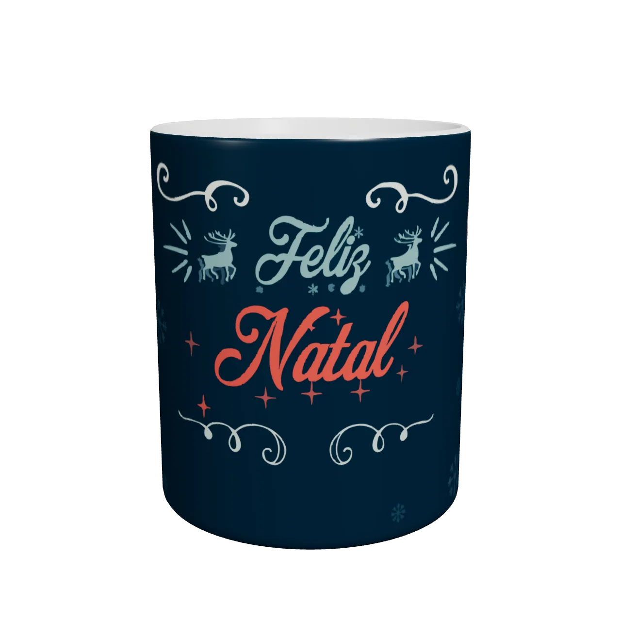 Caneca Noite Feliz · Frente da caneca