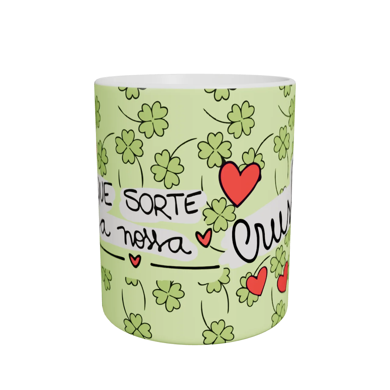 Caneca Que Sorte Ter Você · Frente da caneca